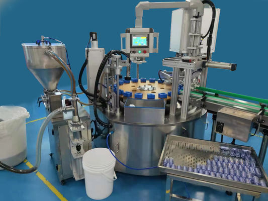 Máy lấp kem mỹ phẩm hai đầu SUS304 Máy lấp bình kem